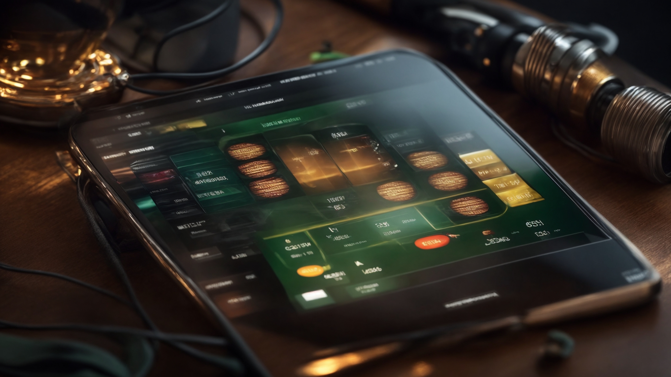 Sport betting and casino game interfaces with music equipment